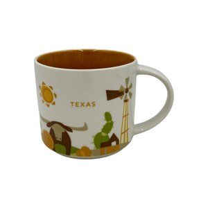 Starbucks Texas You Are Here Collection 14oz Coffee Mug Cup Orange 2015